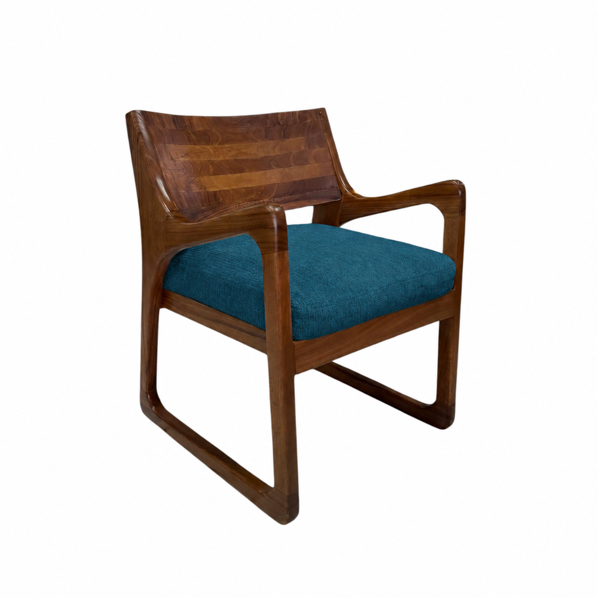 Silla Aria de Parota en Azul petróleo