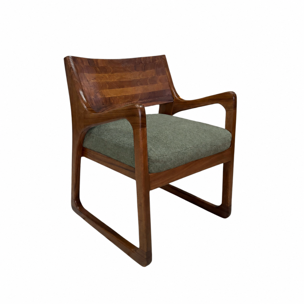 Silla Aria de Parota en Verde olivo