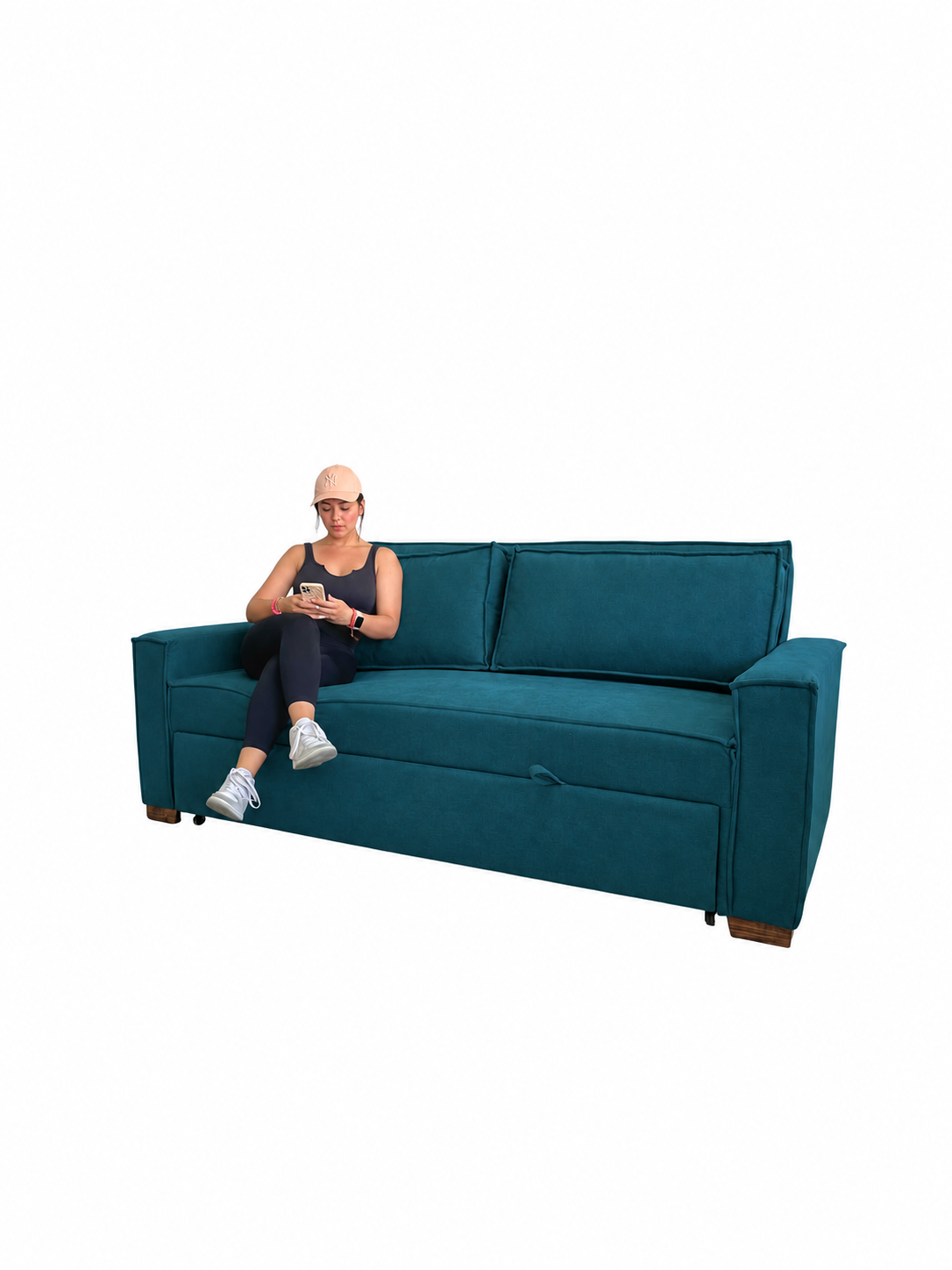 Sofá Cama Alfa en Azul petróleo