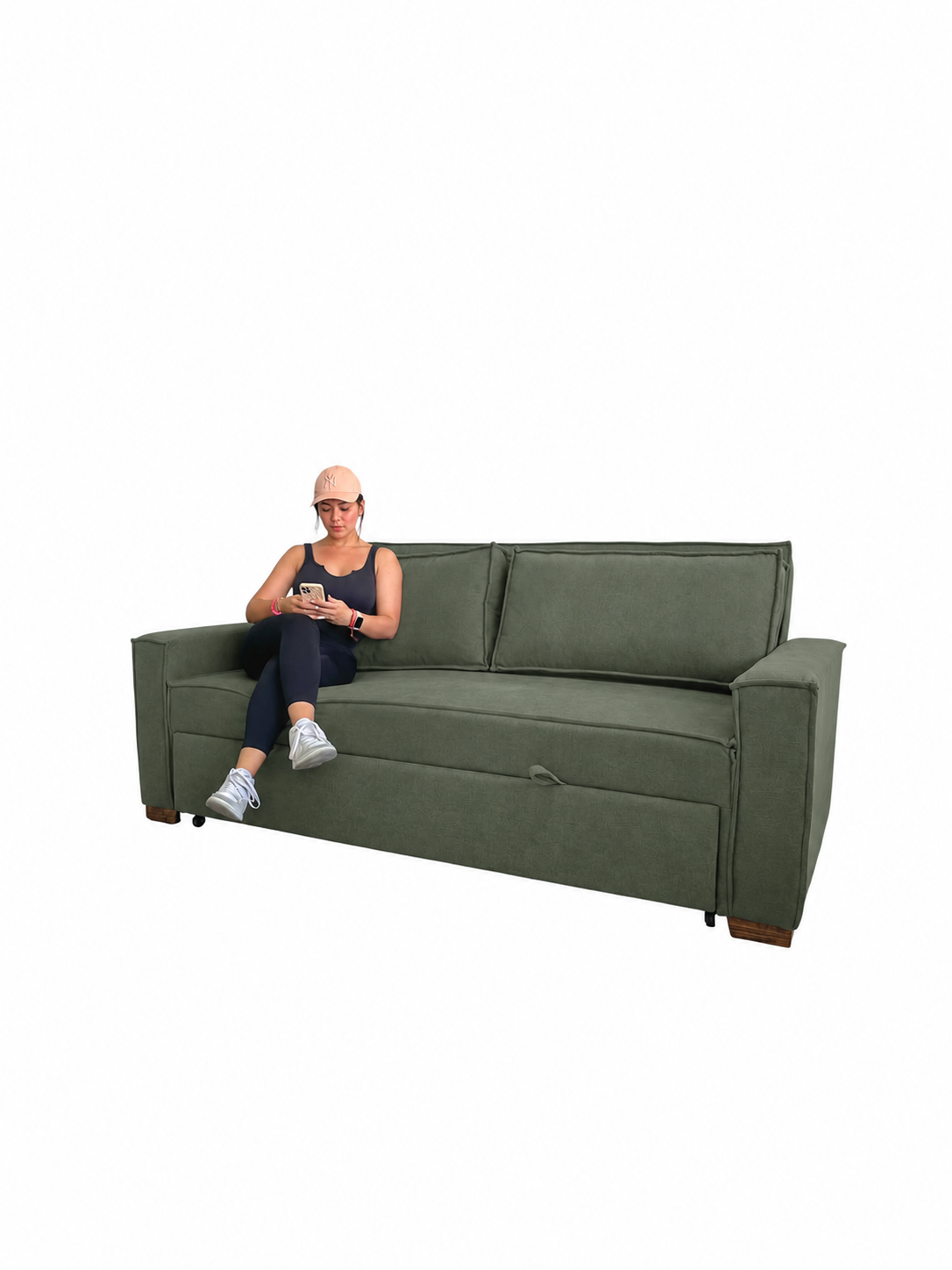 Sofá Cama Alfa en Verde olivo